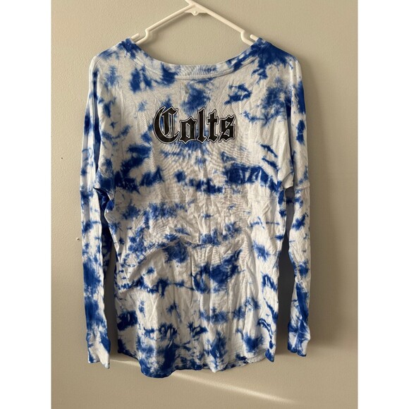 Indianapolis Colts Blue‎ and White Tie-Dye Long Sleeve Tshirt Women's Small - Picture 2 of 7